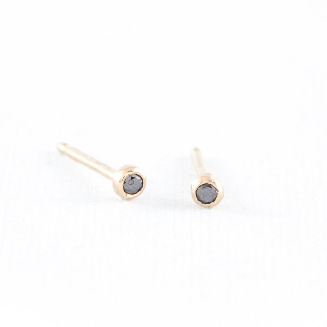 0.50ct Black Diamond Stud Earrings 14k White Gold